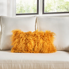 Mongolian Lamb Fur Throw Pillow - New Colors and New Sizes