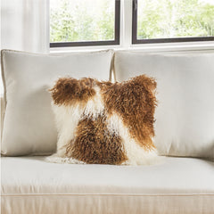 Mongolian Lamb Fur Throw Pillow - New Colors and New Sizes in 16 x 16 inches