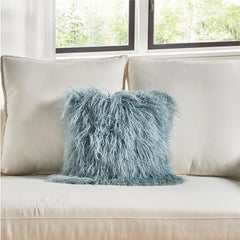 Mongolian Lamb Fur Throw Pillow - New Colors and New Sizes in 16 x 16 inches