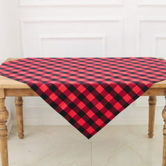 Buffalo Check Table Throw - 100% Cotton Flannel - Size in 50 x 50 inches