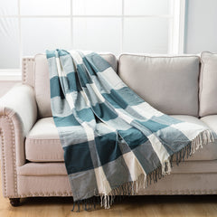 Buffalo Check Throw - Big Check and Bigger Size - 50 x 70 inches with 4 inches fringe - 4 New Colors