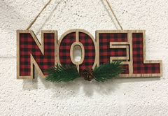 Christmas Ornament - Buffalo Check Black and Red - Noel and Joy - Set of 4