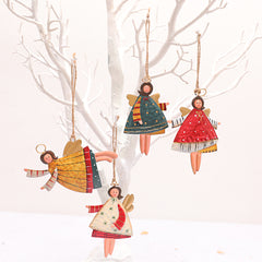 Christmas Ornaments - Flying Angel - Set of 4