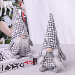 Christmas Gnomes - Houndstooth Pattern - Mixed Gender in a set of 2
