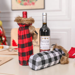 Christmas Decor - Buffalo Check Wine Bag - Two Color Options