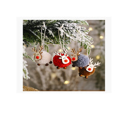 Ornaments - Cartoon Moose with Assorted 4 Colors - Set of 4