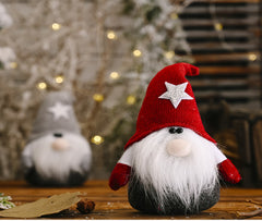Gnomes - Red and Grey Hat with Glitter Star - Price in set of 2