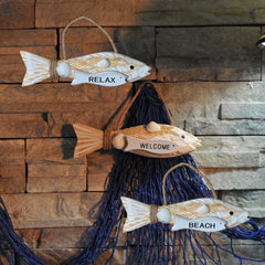 Decor - Fish wood crafted with qoutes