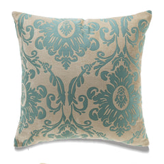 Florence Floral with Jacquard on Blue Base Throw Pillow - Two Size Options - 2022 New Collection
