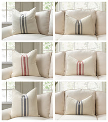 New ! - Farm House Contemporary French Stripe - Three Color and Two Size Options - Stripe in Middle