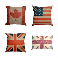 O Canada - Flag Throw Pillow - Canada, USA and UK Flag Throw Pillow