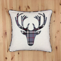 Collection Edinburgh - Plaid Applique Pillow with Different Pattern