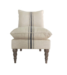Sasha Slipper Chair - SKU: HTAC0000SASL4201 - Base color in Linen with Navy Strip