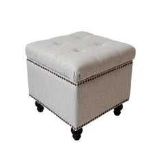 17" Beckenham Storage Cube Ottoman - SKU: HTOT0000BKHIV - Solid Color Ivory - Stock Arrived