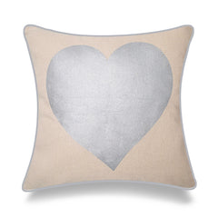 Love & Heart Throw Pillow - Pillow Cover Only-Gold and Silver Prints