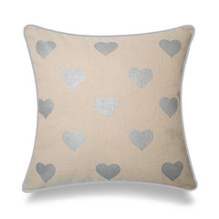 Love & Heart Throw Pillow - Pillow Cover Only-Gold and Silver Prints