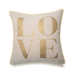 Love & Heart Throw Pillow - Pillow Cover Only-Gold and Silver Prints