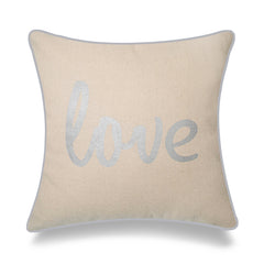 Love & Heart Throw Pillow - Pillow Cover Only-Gold and Silver Prints