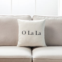 Laval Throw Pillow - French Quotes - Size 14 x 20 inches and 18 x 18 inches