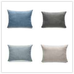 All Solid - Seattle Solid Pillow  - Linen/Polyester Blended - Knife Edge - Sizes are in Rectangular in 12x18 and 14 x 22  inches